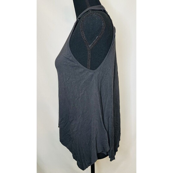 American‎ Eagle AE Soft & Sexy Halter Neck Tank Top XS Gray Black Asymmetric Hem - Picture 2 of 10